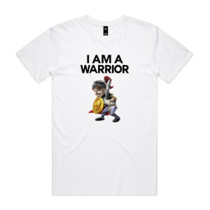 Double Sided I Am A Warrior Guy - Mens Staple T shirt